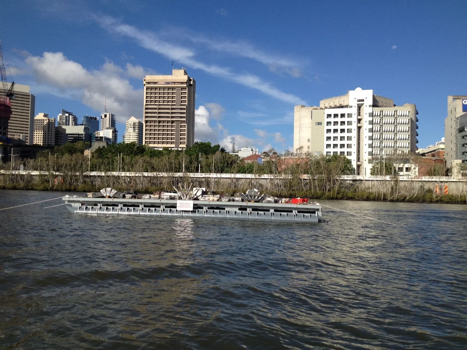 Fireworks barge on the Brisbane River