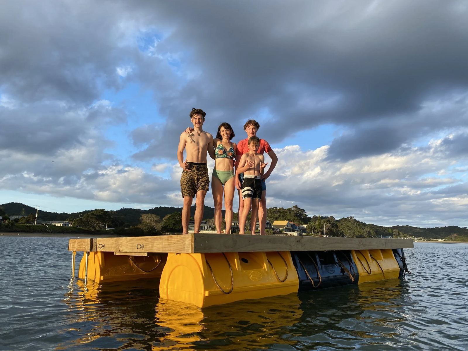 Swimmers on the Ngaruru raft